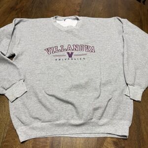 Vintage 90s Villanova University Embroidered Crewneck Sweatshirt